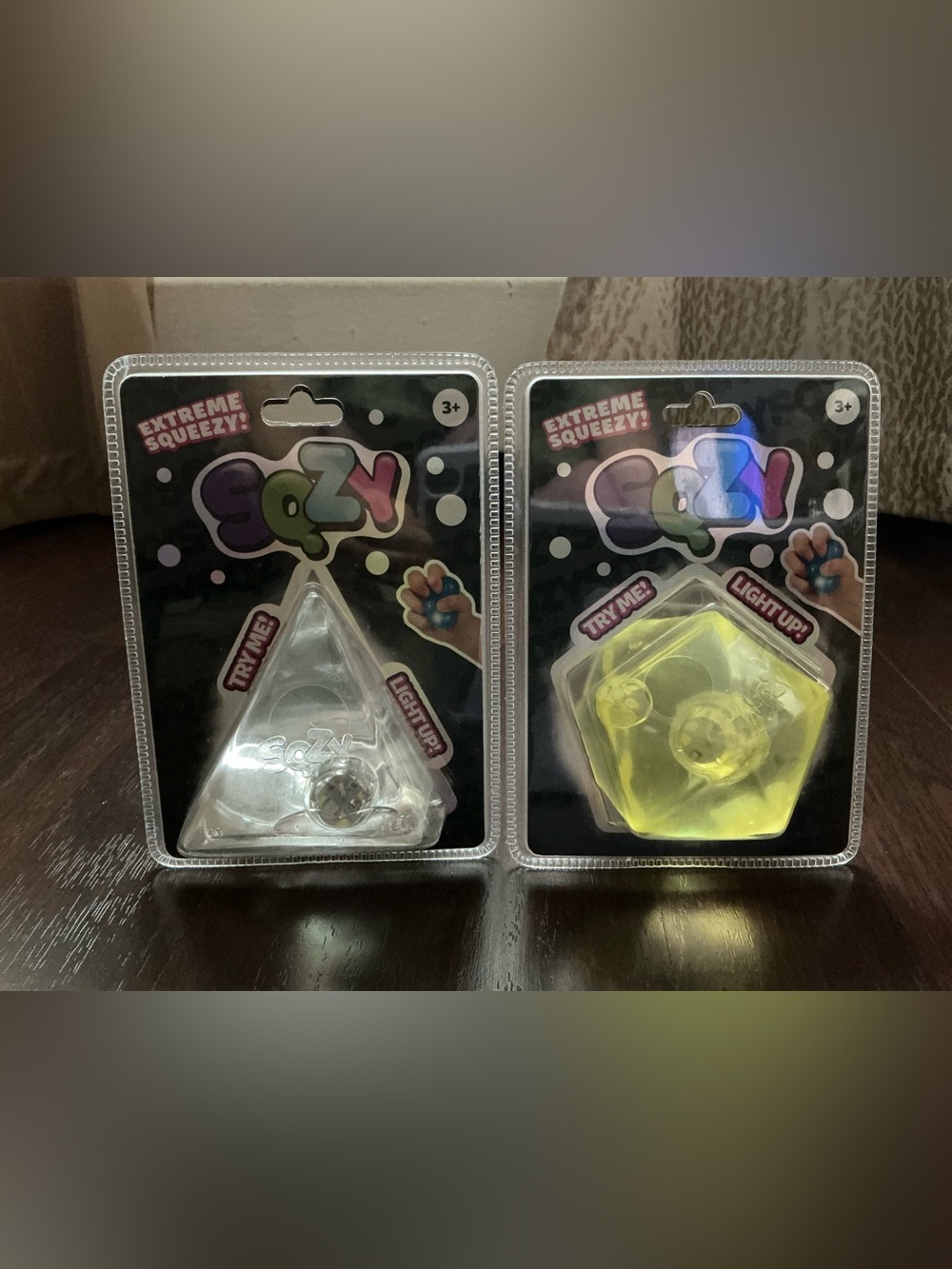 Sqzy Light Up Extreme Squishy Gel Gems- Yellow and Clear | NIB